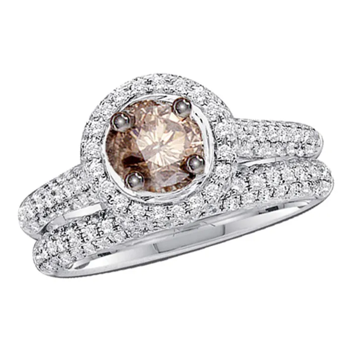 14k White Gold Cognacbrown Round Diamond Solitaire Bridal Wedding Engagement Size 8 Set 114 Cttw mayamila Rings 14k White Gold Cognacbrown Round Diamond Solitaire Bridal Wedding Engagement Size 8 Set 114 Cttw mayamila Rings