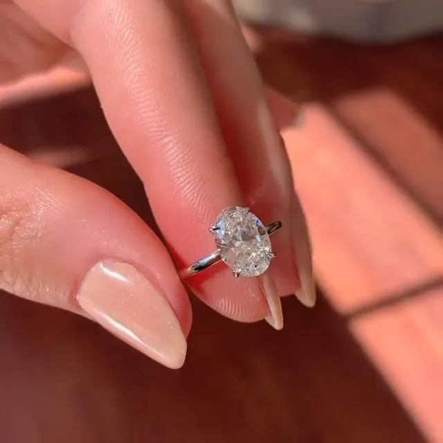 Classic Oval Cut Solitaire Ring Shineofidamond Rings