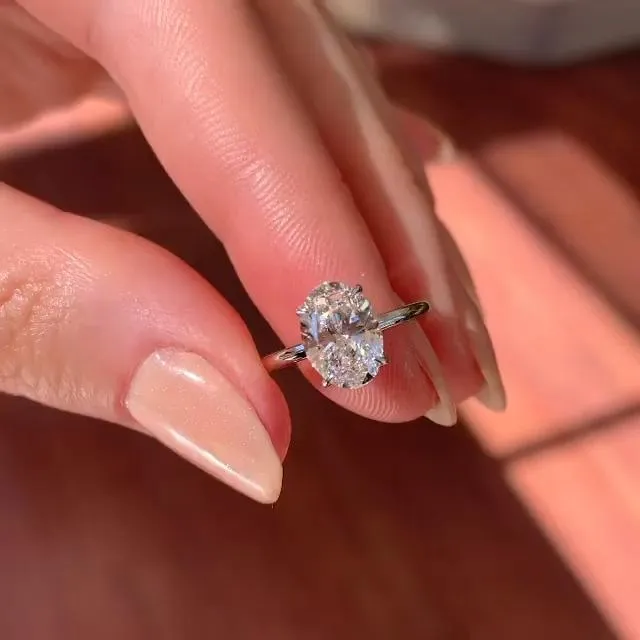 Classic Oval Cut Solitaire Ring Shineofidamond Rings Classic Oval Cut Solitaire Ring Shineofidamond Rings