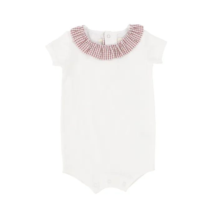 Earrings Analogie Analogie Gingham Ruffle Onesie Mauve