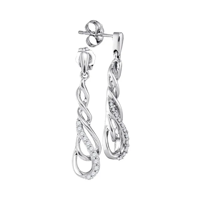 Earrings mayamila 10kt White Gold Womens Round Diamond Teardrop Dangle Screwback Earrings 16 Cttw Earrings mayamila 10kt White Gold Womens Round Diamond Teardrop Dangle Screwback Earrings 16 Cttw
