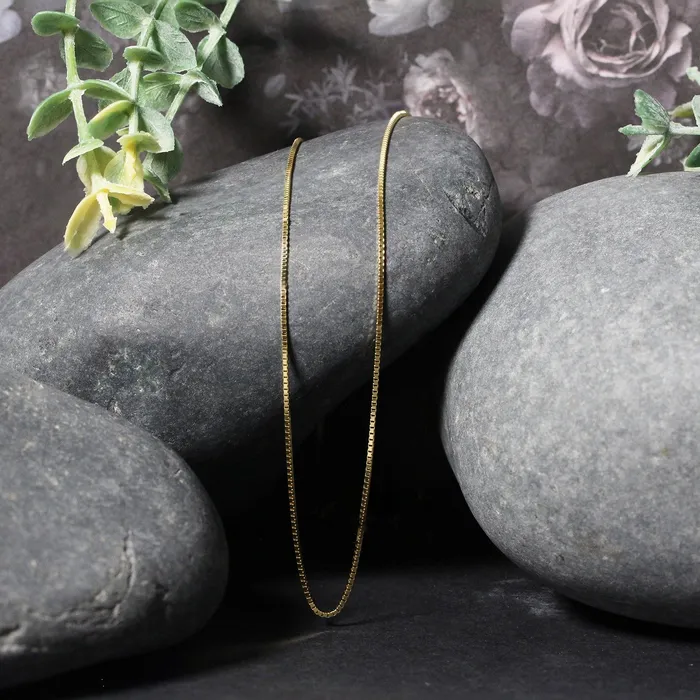 Earrings MayaMila 14k Yellow Gold Classic Box Chain 08mm