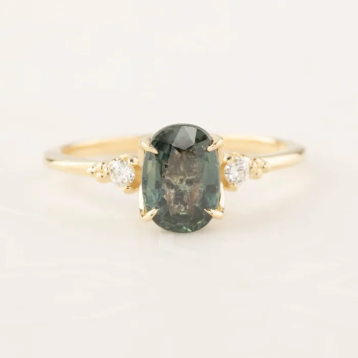 Estel Ring 172ct Peacock Green Sapphire One of a kind Envero Jewelry Rings