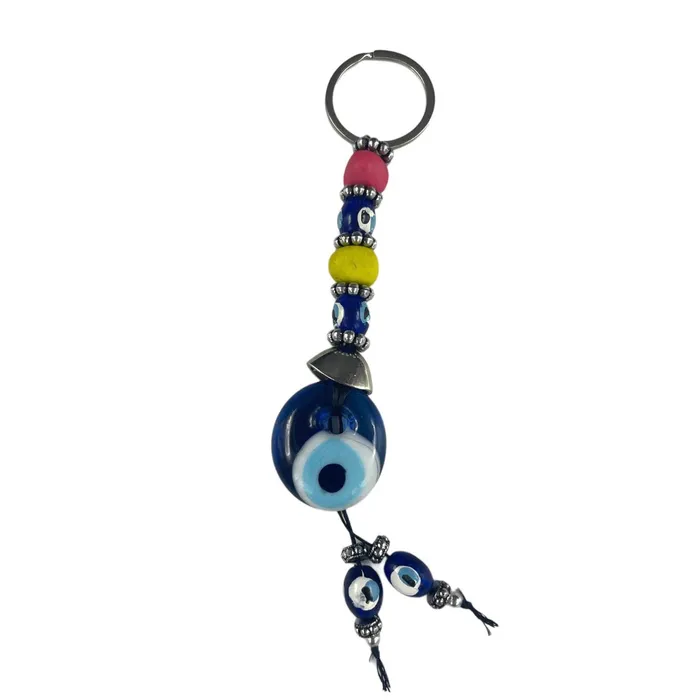 Evil Eye Keychain with Colorful Beads Handmade Protection Loli Necklaces