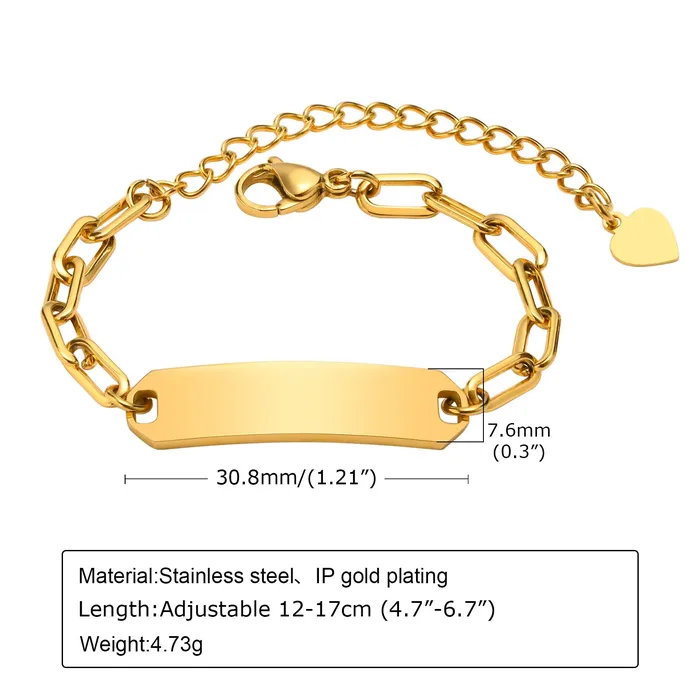 Juzan Jewelry Bracelets Paperclip Chain Baby Bracelet Juzan Jewelry Bracelets Paperclip Chain Baby Bracelet