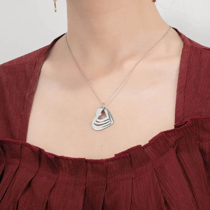 Juzan Jewelry Necklaces Personalized Four Hearts Necklace
