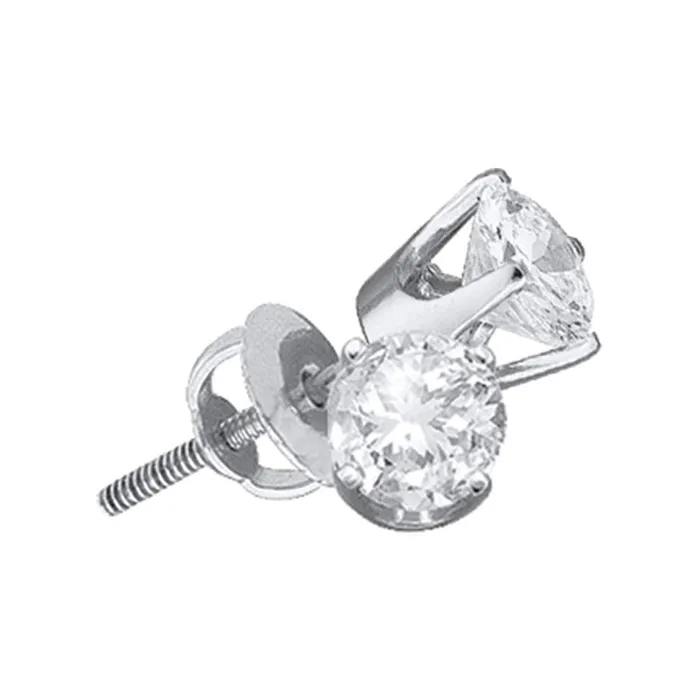 mayamila 14kt White Gold Unisex Round Diamond Solitaire Stud Earrings 14 Cttw Earrings mayamila 14kt White Gold Unisex Round Diamond Solitaire Stud Earrings 14 Cttw Earrings