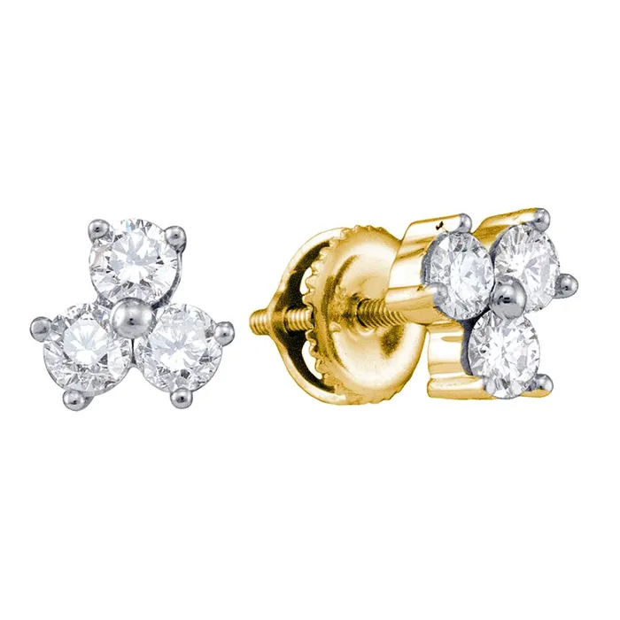 mayamila Earrings 14kt Yellow Gold Womens Round Diamond Stud Earrings 12 Cttw mayamila Earrings 14kt Yellow Gold Womens Round Diamond Stud Earrings 12 Cttw