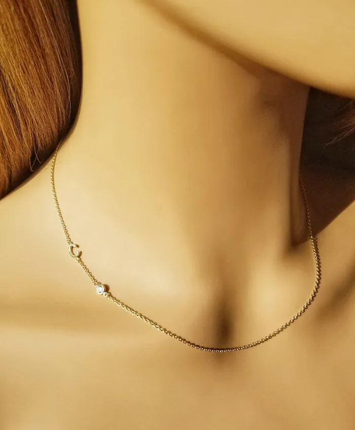 Necklaces ellie k co Initial CZ Necklace