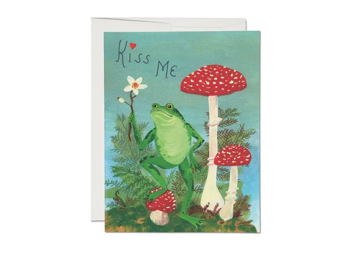 Red Cap Cards Necklaces Kiss Me love greeting card