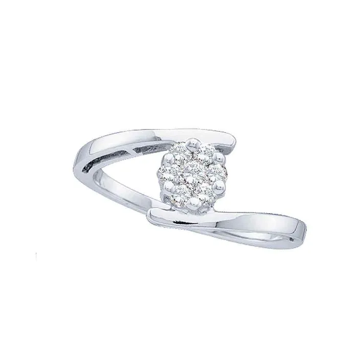 Rings 14kt White Gold Womens Round Diamond Cluster Ring 14 Cttw mayamila