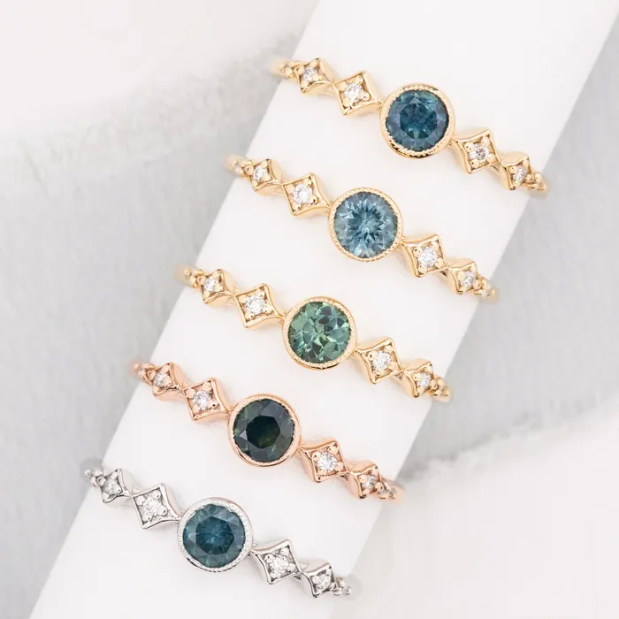 Rings Envero Jewelry Celeste Ring 4mm 035ct Sapphire 14K Gold