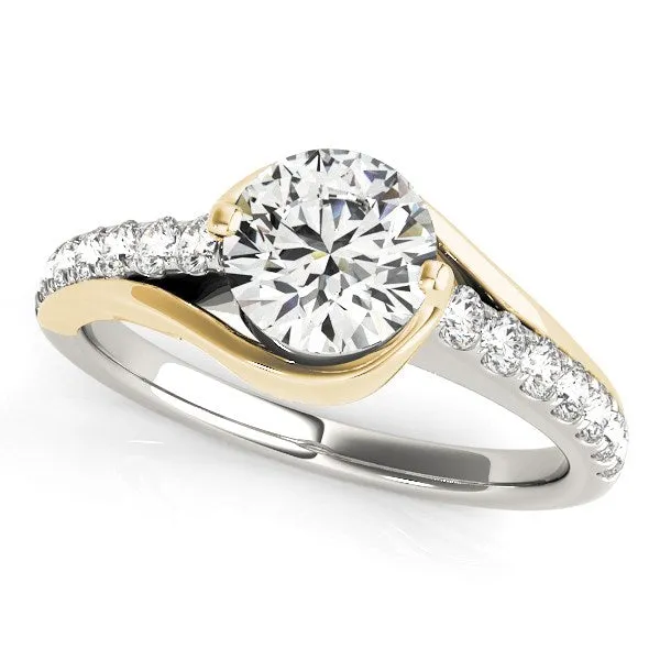 Rings mayamila 14K TwoTone Gold Curved Split Shank Style Round Diamond Engagement Ring 1 14 ct tw Rings mayamila 14K TwoTone Gold Curved Split Shank Style Round Diamond Engagement Ring 1 14 ct tw