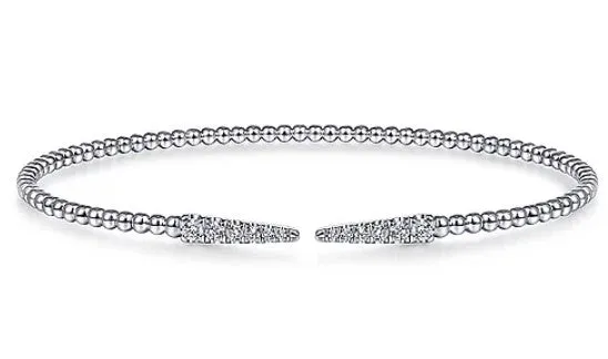 14K White Gold Bujukan Diamond Spikes Split Bangle GABRIEL CO Bracelets