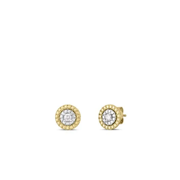 18K YELLOWWHITE GOLD SIENA SMALL DIAMOND DOT EARRINGS ROBERTO COIN Earrings 18K YELLOWWHITE GOLD SIENA SMALL DIAMOND DOT EARRINGS ROBERTO COIN Earrings