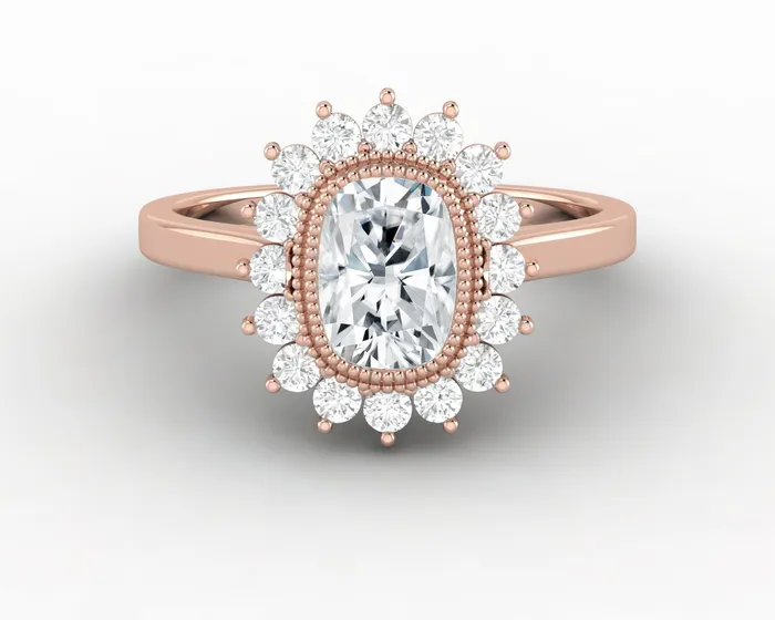 Allegra 100 Ct Cushion Cut Halo Engagement Ring Sapheena Jewelry Rings