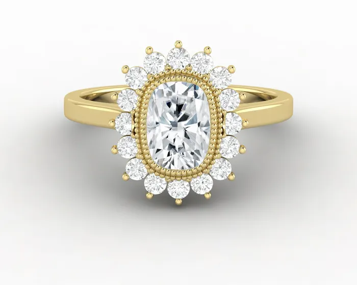 Allegra 100 Ct Cushion Cut Halo Engagement Ring Sapheena Jewelry Rings