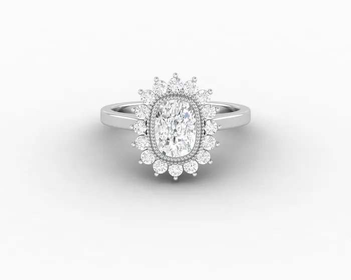 Allegra 100 Ct Cushion Cut Halo Engagement Ring Sapheena Jewelry Rings