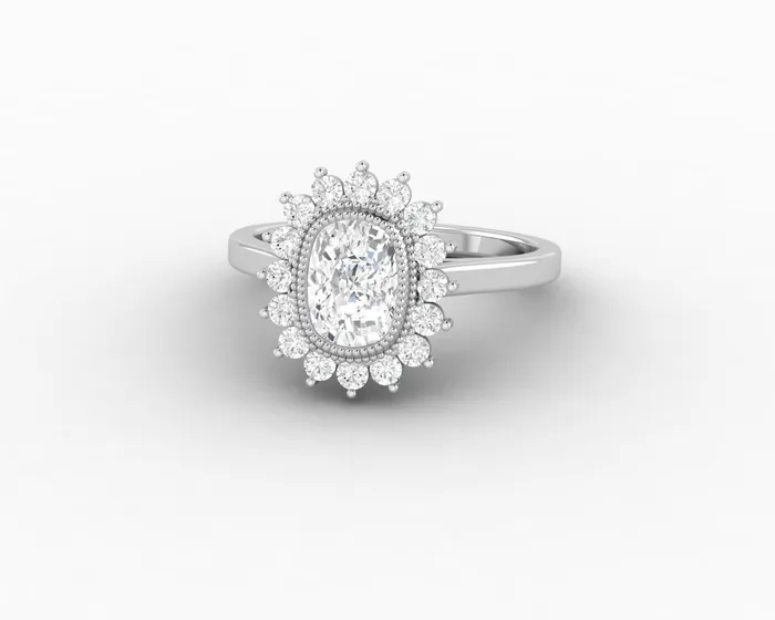 Allegra 100 Ct Cushion Cut Halo Engagement Ring Sapheena Jewelry Rings