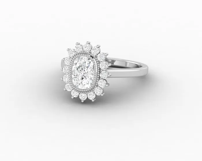 Allegra 100 Ct Cushion Cut Halo Engagement Ring Sapheena Jewelry Rings