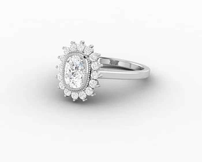 Allegra 100 Ct Cushion Cut Halo Engagement Ring Sapheena Jewelry Rings