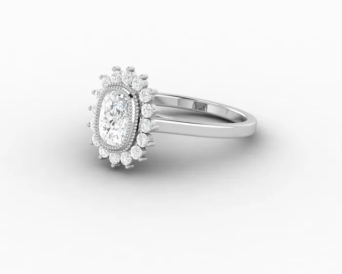 Allegra 100 Ct Cushion Cut Halo Engagement Ring Sapheena Jewelry Rings