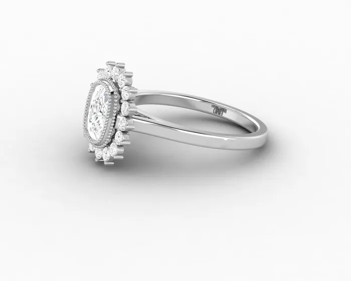 Allegra 100 Ct Cushion Cut Halo Engagement Ring Sapheena Jewelry Rings