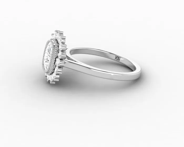 Allegra 100 Ct Cushion Cut Halo Engagement Ring Sapheena Jewelry Rings