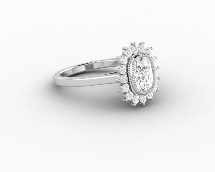 Allegra 100 Ct Cushion Cut Halo Engagement Ring Sapheena Jewelry Rings