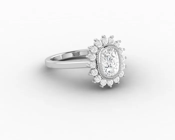 Allegra 100 Ct Cushion Cut Halo Engagement Ring Sapheena Jewelry Rings