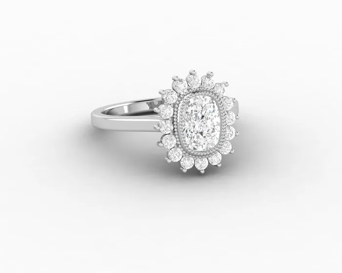 Allegra 100 Ct Cushion Cut Halo Engagement Ring Sapheena Jewelry Rings