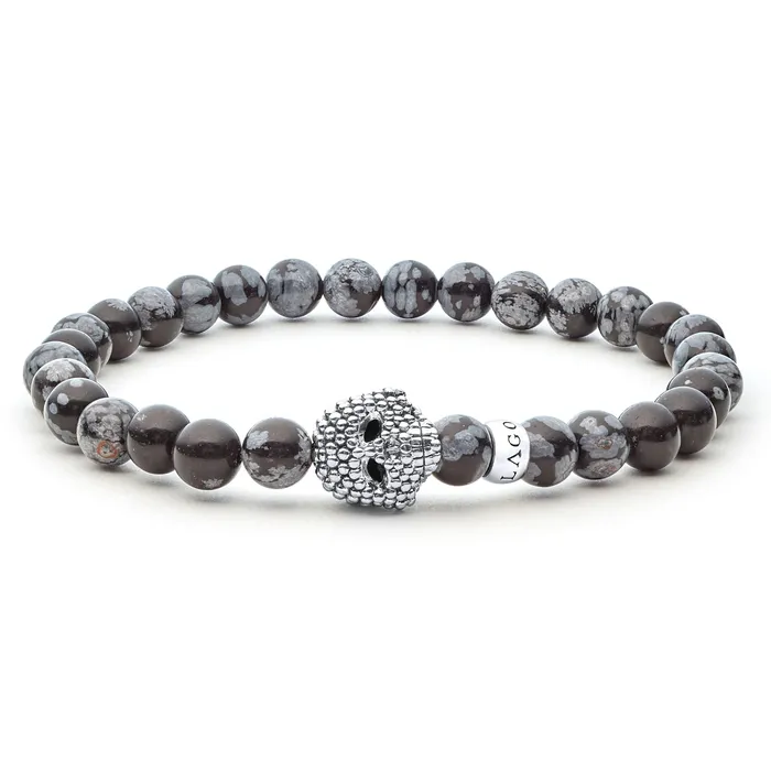 Bracelets Anthem Snowflake Obsidian Skull Bracelet LAGOS