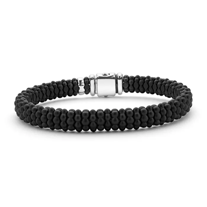 Bracelets Black Caviar Matte Ceramic Beaded Bracelet 9mm LAGOS