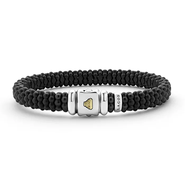 Bracelets Black Caviar Matte Ceramic Beaded Bracelet 9mm LAGOS