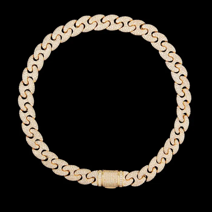 Bracelets CUBAN 14MM Cuban Link Iced Out Diamond Necklace Bracelet Set