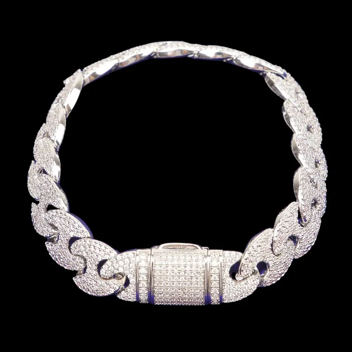 Bracelets CUBAN 14MM Cuban Link Iced Out Diamond Necklace Bracelet Set