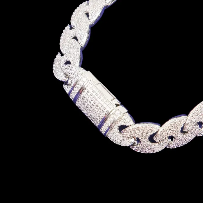 Bracelets CUBAN 14MM Cuban Link Iced Out Diamond Necklace Bracelet Set
