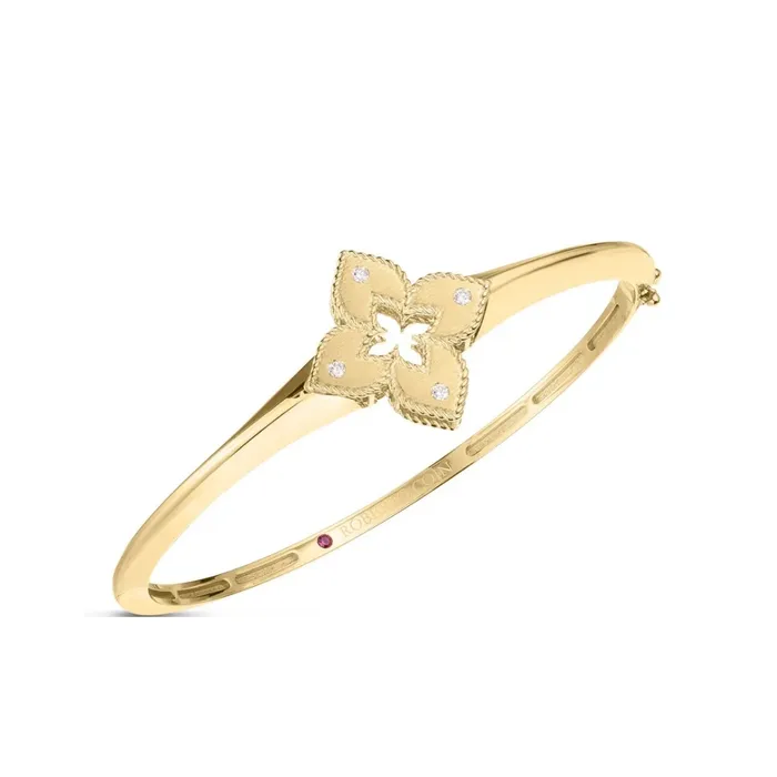 Bracelets ROBERTO COIN Roberto Coin 18kt Yellow Gold Diamond Venetian Princess Bangle Bracelets ROBERTO COIN Roberto Coin 18kt Yellow Gold Diamond Venetian Princess Bangle