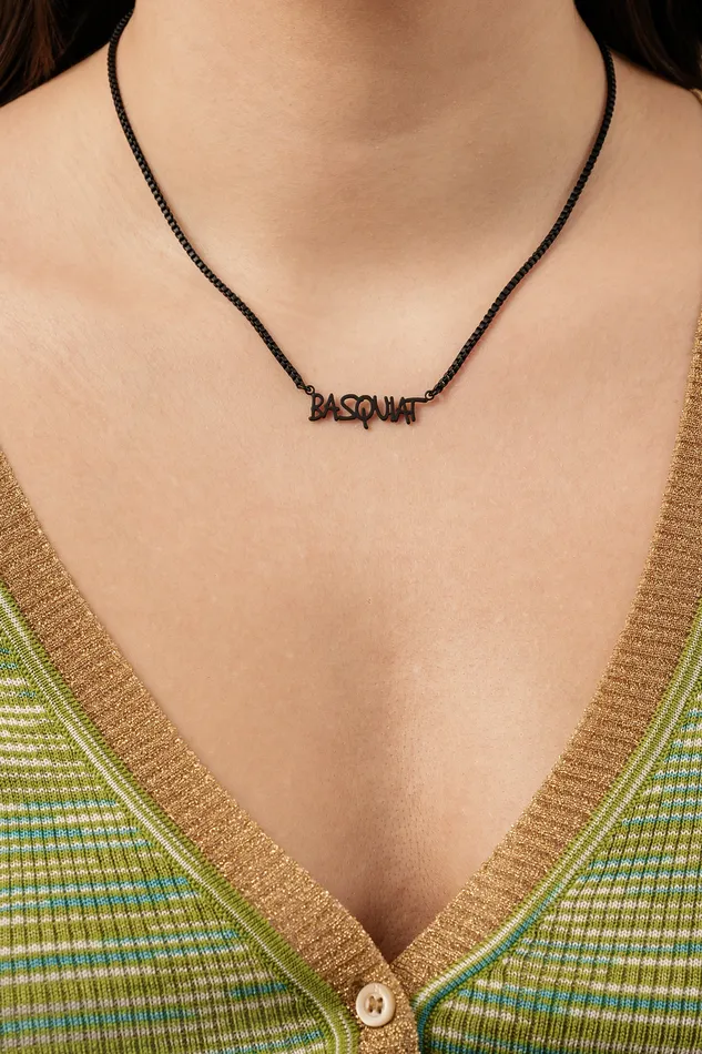 Crystal Haze Jewelry Necklaces Basquiat Name Plate