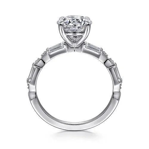 Dariella 14K White Gold Round Diamond Engagement Ring Setting Only GABRIEL CO Rings Dariella 14K White Gold Round Diamond Engagement Ring Setting Only GABRIEL CO Rings