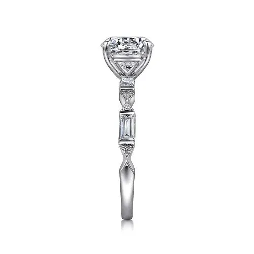 Dariella 14K White Gold Round Diamond Engagement Ring Setting Only GABRIEL CO Rings Dariella 14K White Gold Round Diamond Engagement Ring Setting Only GABRIEL CO Rings