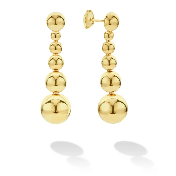 Earrings Caviar Gold Six Graduated Bead Drop Earrings LAGOS