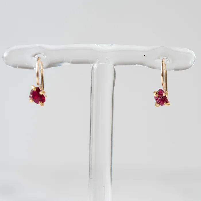 Earrings Variance Objects Variance Objects Ruby 14K Gold Hook Earrings