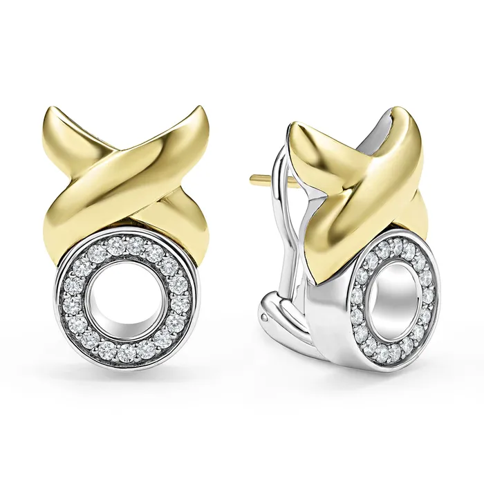 Embrace 18K Gold XO Diamond Earrings LAGOS Earrings