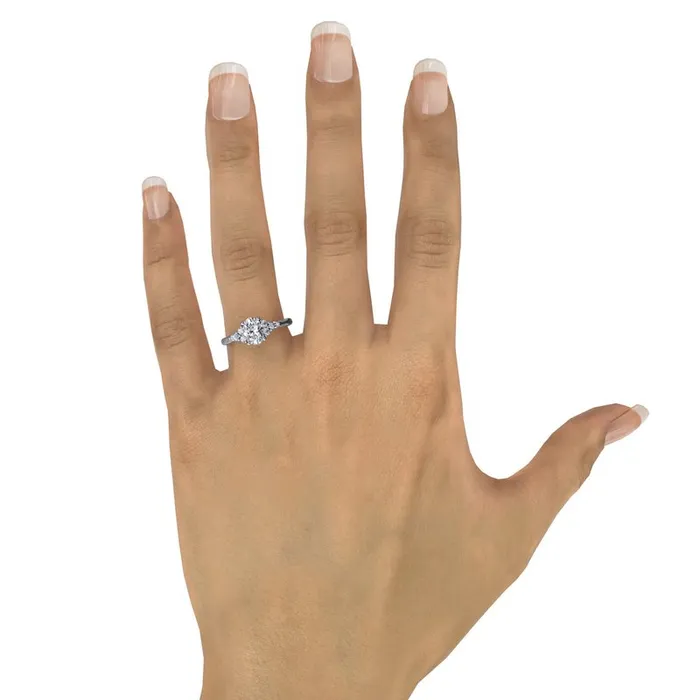 FANA Rings Marquise Side Cluster Diamond Engagement Ring