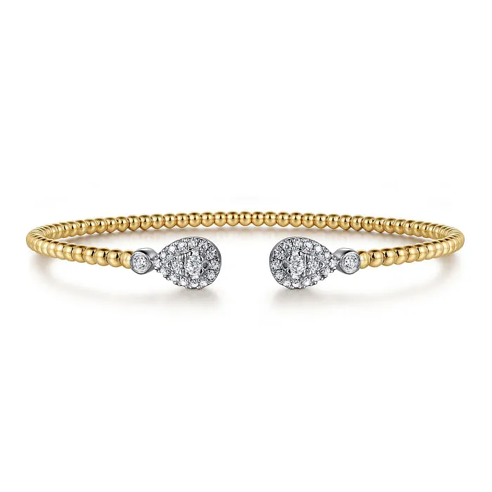 GABRIEL CO Bracelets 14K White and Yellow Gold Diamond Bujukan Bangle