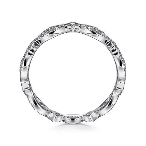 GABRIEL CO Rings 14K White Gold Marquise Station Pave Diamond Stackable Ring GABRIEL CO Rings 14K White Gold Marquise Station Pave Diamond Stackable Ring