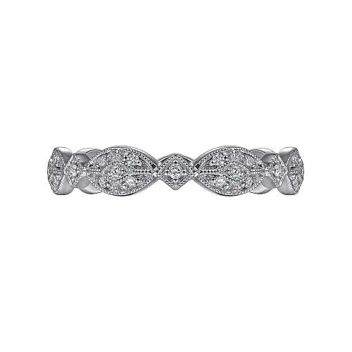 GABRIEL CO Rings 14K White Gold Marquise Station Pave Diamond Stackable Ring GABRIEL CO Rings 14K White Gold Marquise Station Pave Diamond Stackable Ring