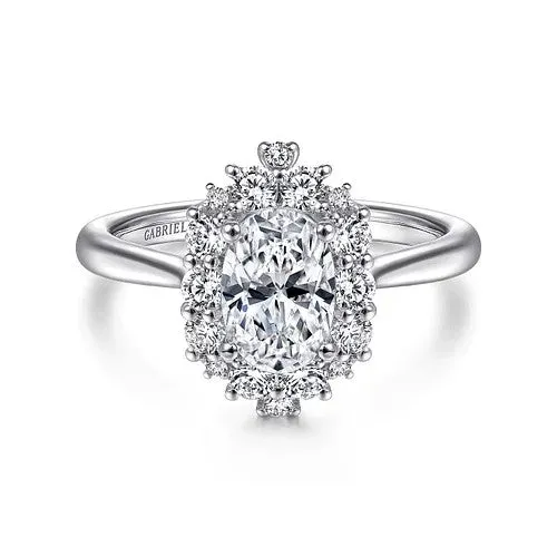 GABRIEL CO Rings Jada 14K White Gold Oval Halo Diamond Engagement Ring Setting Only GABRIEL CO Rings Jada 14K White Gold Oval Halo Diamond Engagement Ring Setting Only