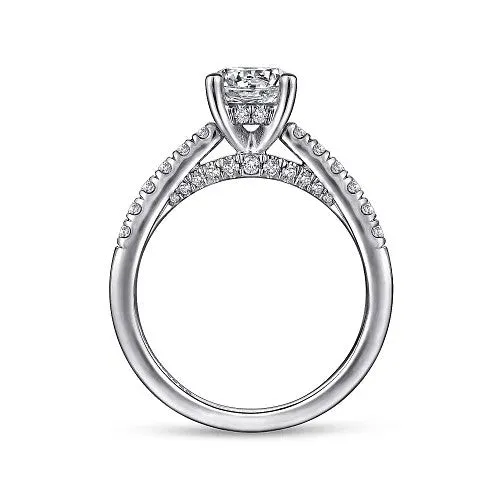 GABRIEL CO Rings Jones 14K White Gold Round Diamond Engagement Ring Setting Only GABRIEL CO Rings Jones 14K White Gold Round Diamond Engagement Ring Setting Only